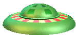 green ufo spining 